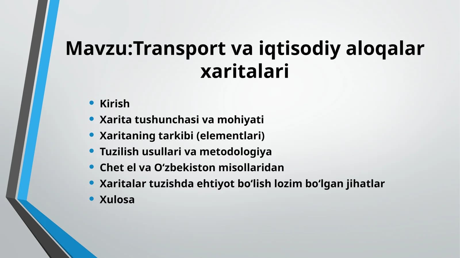 Transport va iqtisodiy aloqalar xaritalari