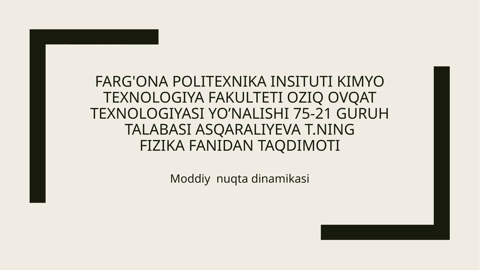 Moddiy nuqta dinamikasi