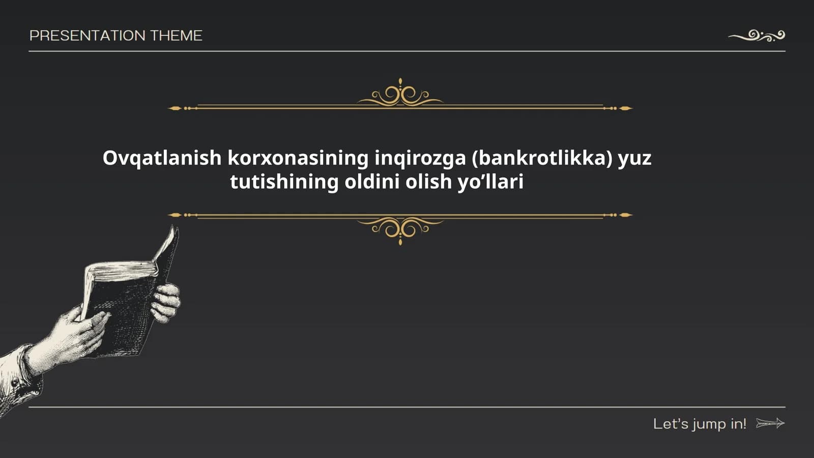 Ovqatlanishkorxonasininginqirozga(bankrotlikka)yuztutishiningoldiniolishyo’llari