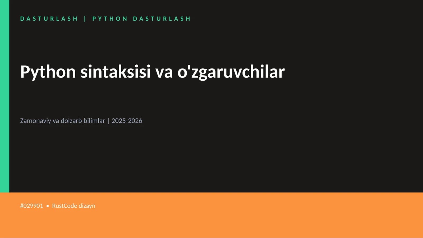 DASTURLASH | PYTHON DASTURLASH