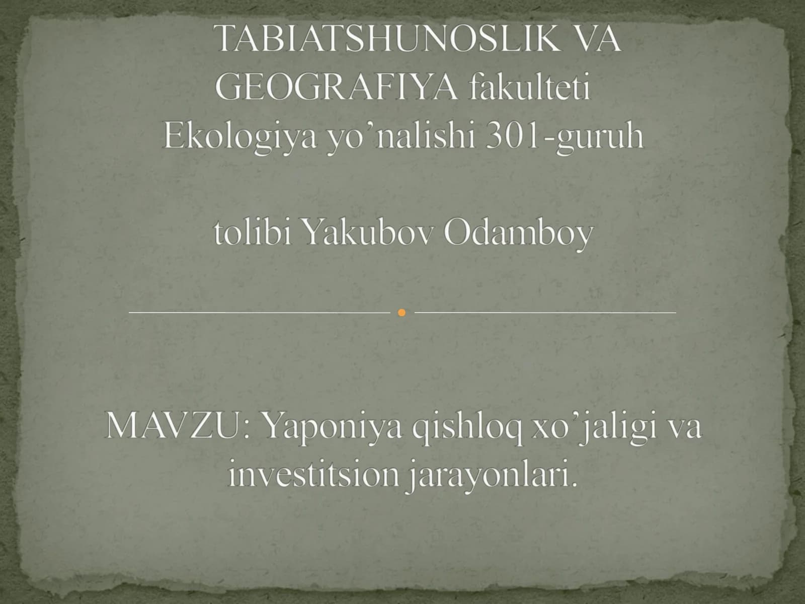 Yaponiya qishloq xo’jaligi va sanoati