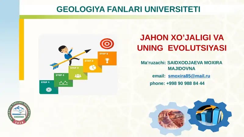 JAHON XO’JALIGI VA UNING EVOLUTSIYASI