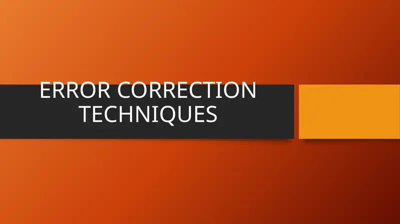 Error Correction Techniques