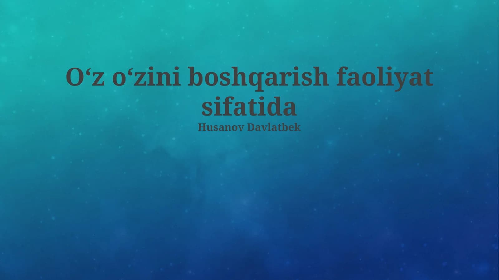 O'z-o'zini boshqaruv: Mohiyat va Tarixiy Ildizlar