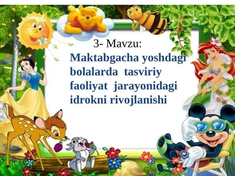 Maktabgachayoshdagibolalardatasviriyfaoliyatjarayonidagiidroknirivojlanishi
