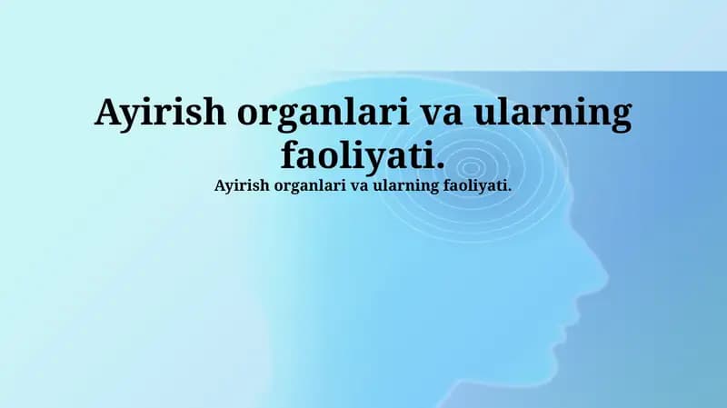 Chiqaruv organlari va ularning faoliyati