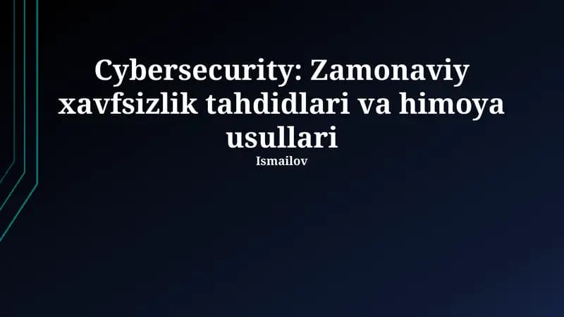 Kiberxavfsizlik asoslari
