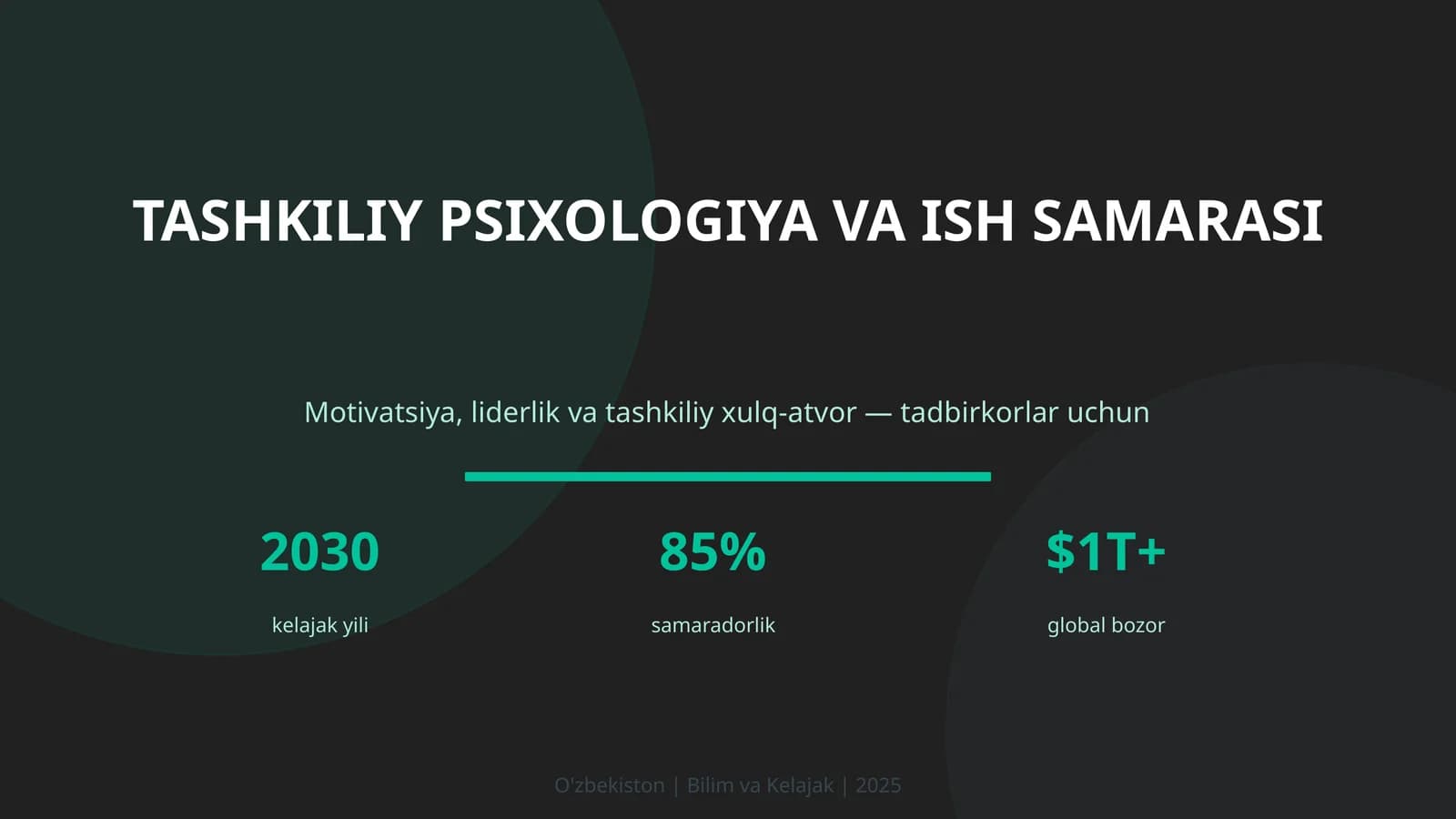 TASHKILIY PSIXOLOGIYA VA ISH SAMARASI