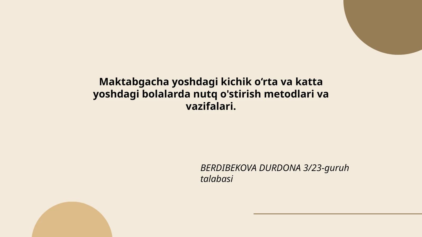 Nutq o'stirish metodlari va vazifalari