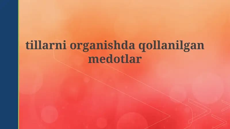 Til o'rganish usullari