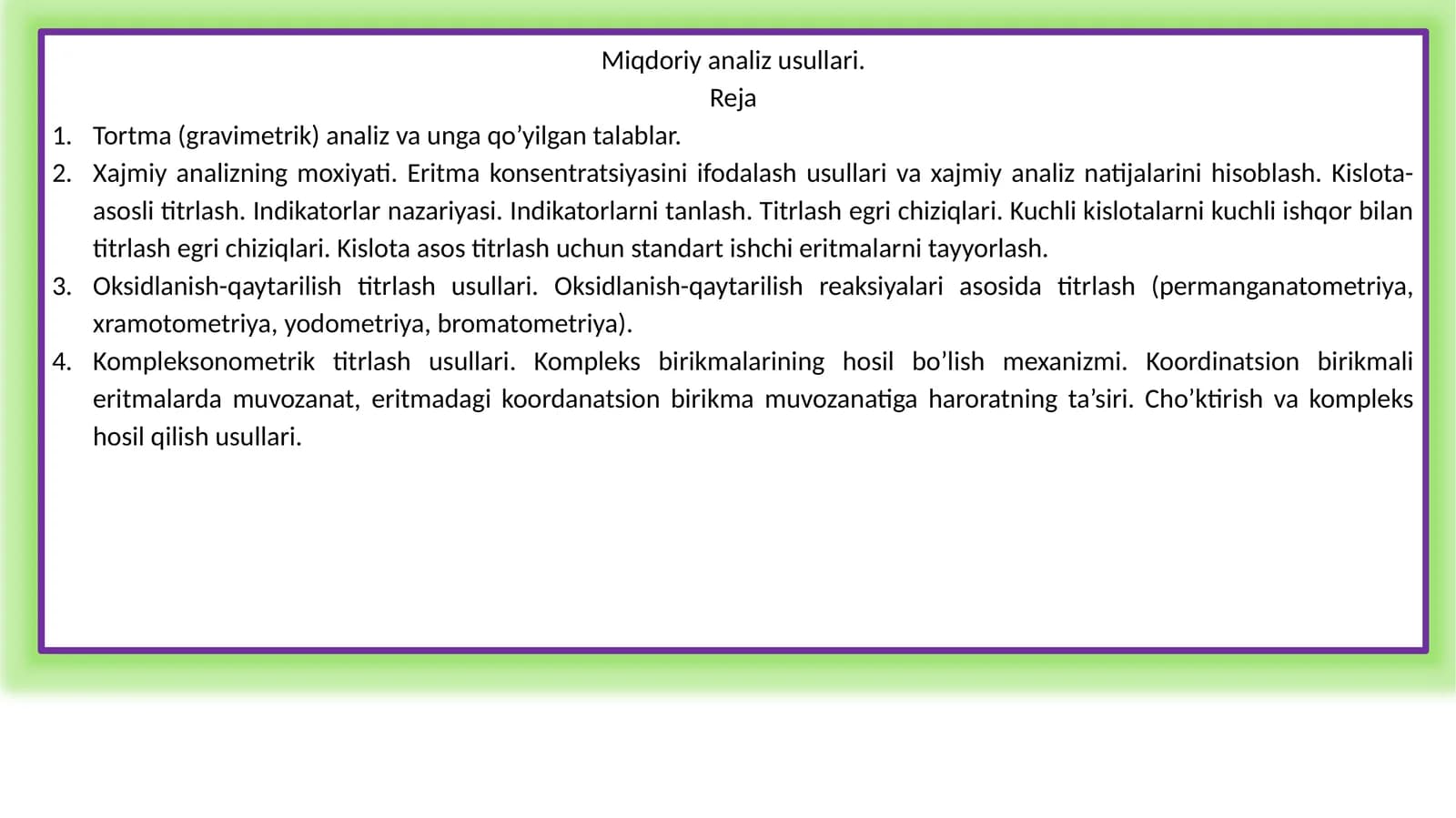 Miqdoriy analiz usullari