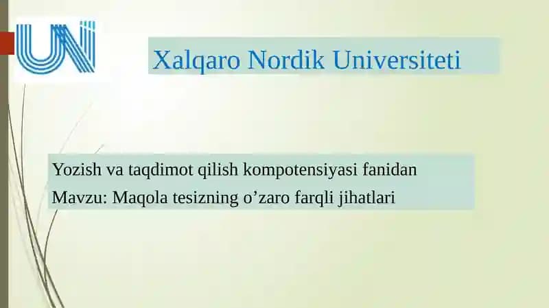 Maqola tesizning o’zaro farqli jihatlari