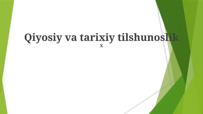Qiyosiy va tarixiy tilshunoslik