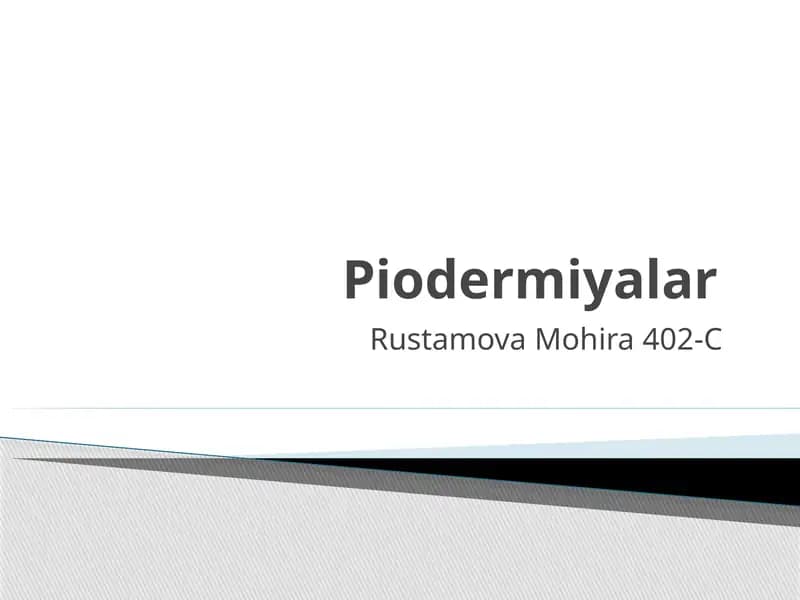 Piodermiyalar