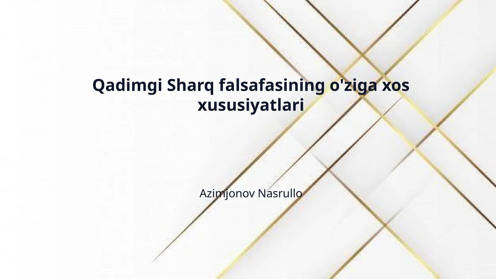 Qadimgi Sharq falsafasining o'ziga xos xususiyatlari