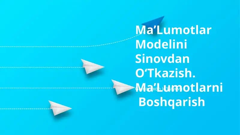 MaʼLumotlar Modelini Sinovdan OʻTkazish