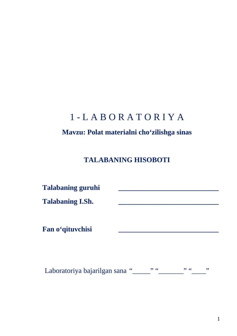 Polat materialni cho‘zilishga sinas
