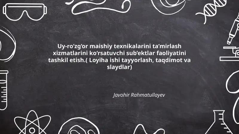 Maishiy texnikalarini ta’mirlash xizmatlari