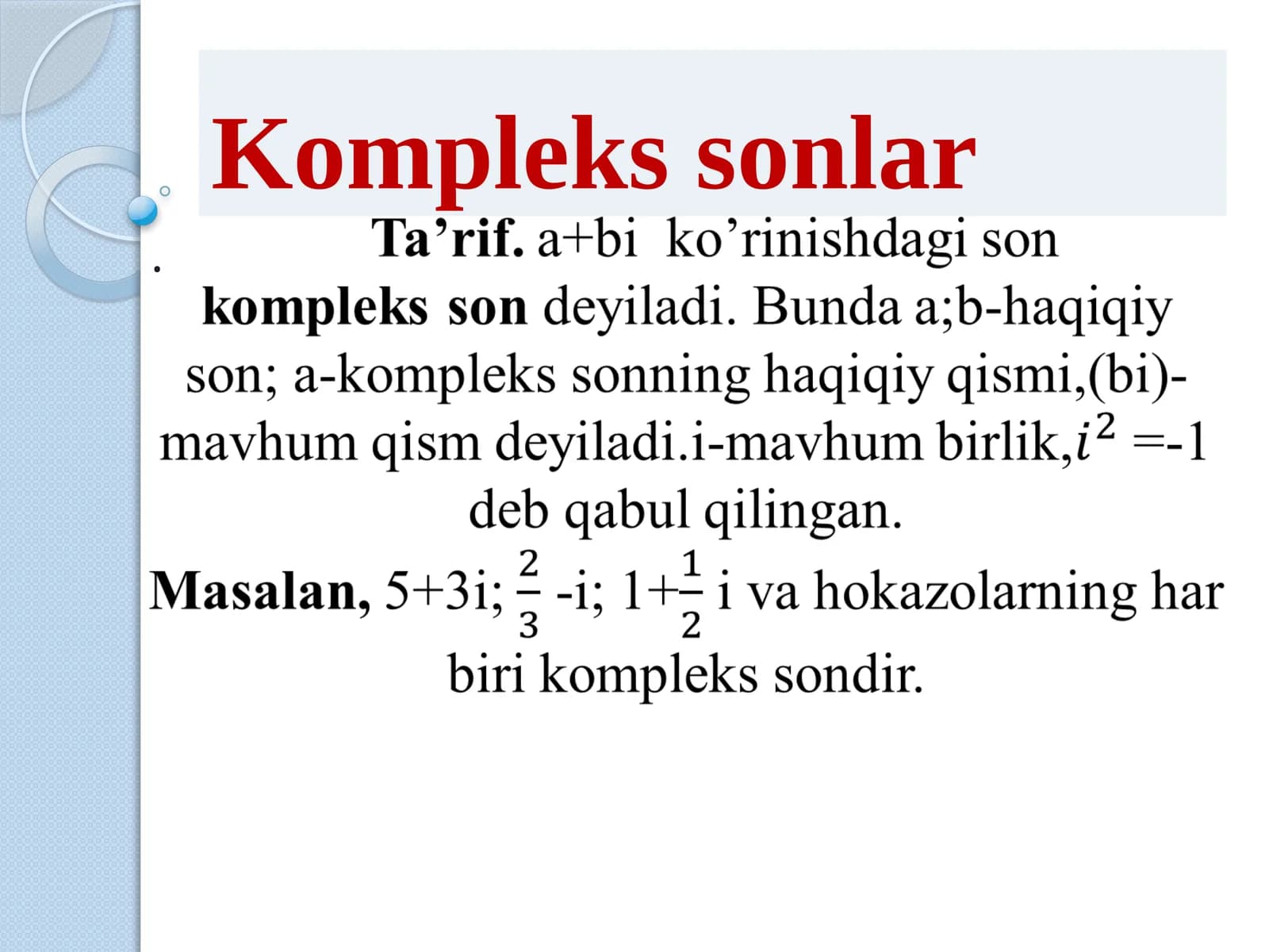 Komplekssonlar