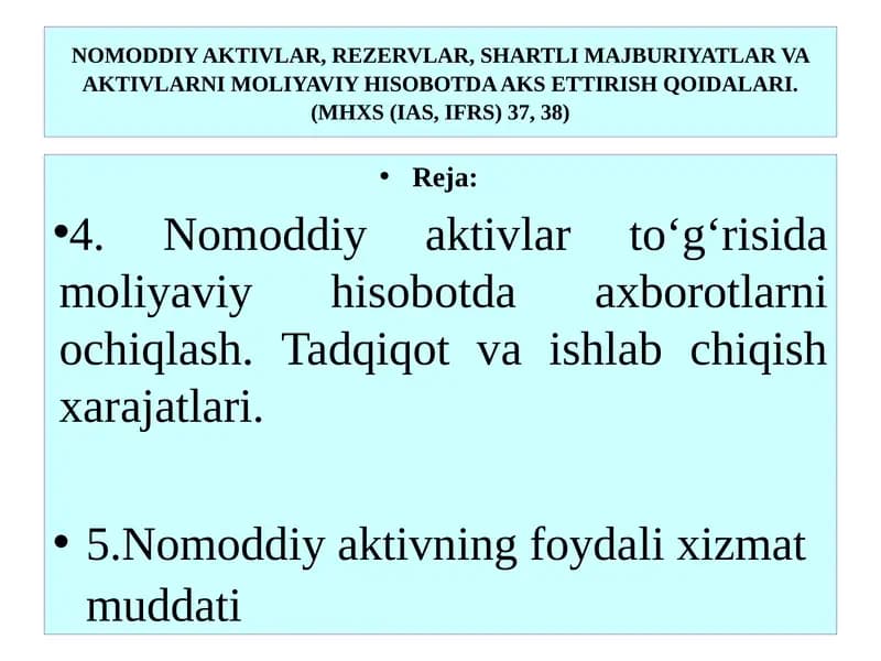 Moliyaviy hisobotning xalqaro standartlari