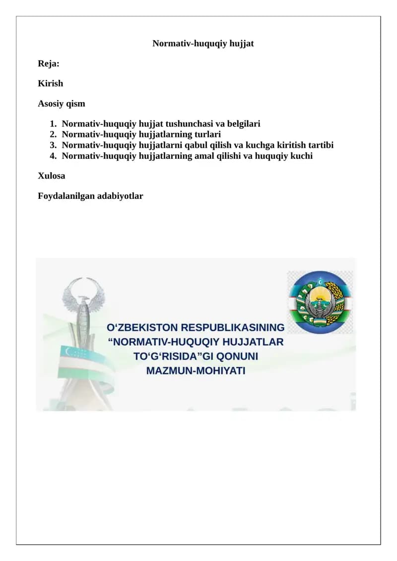 Normativ-huquqiy hujjat