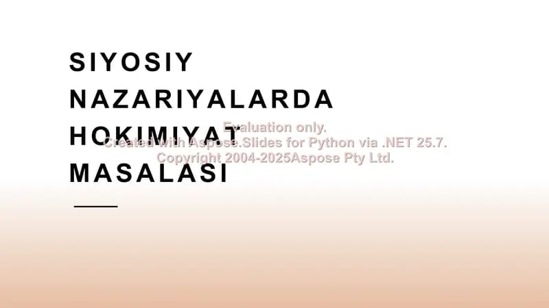 Siyosiy nazariyalarda hokimiyat masalasi