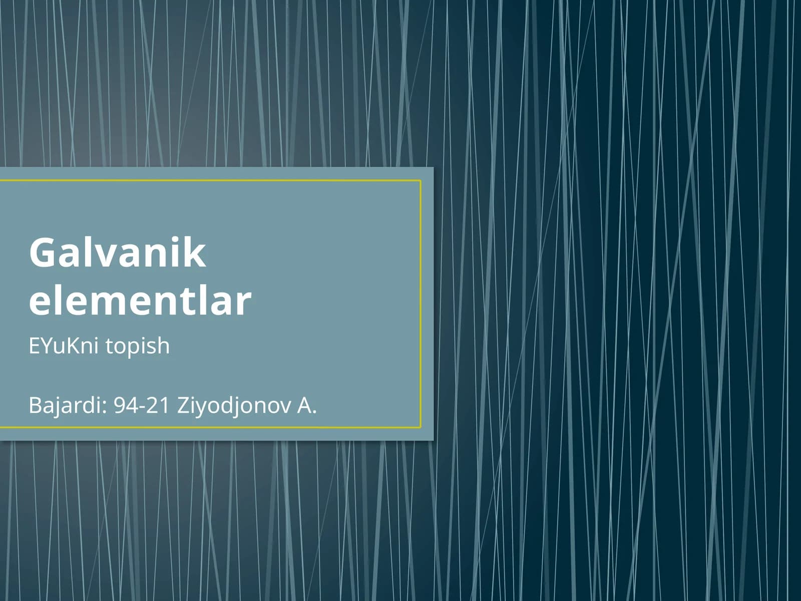 Galvanik elementlar
