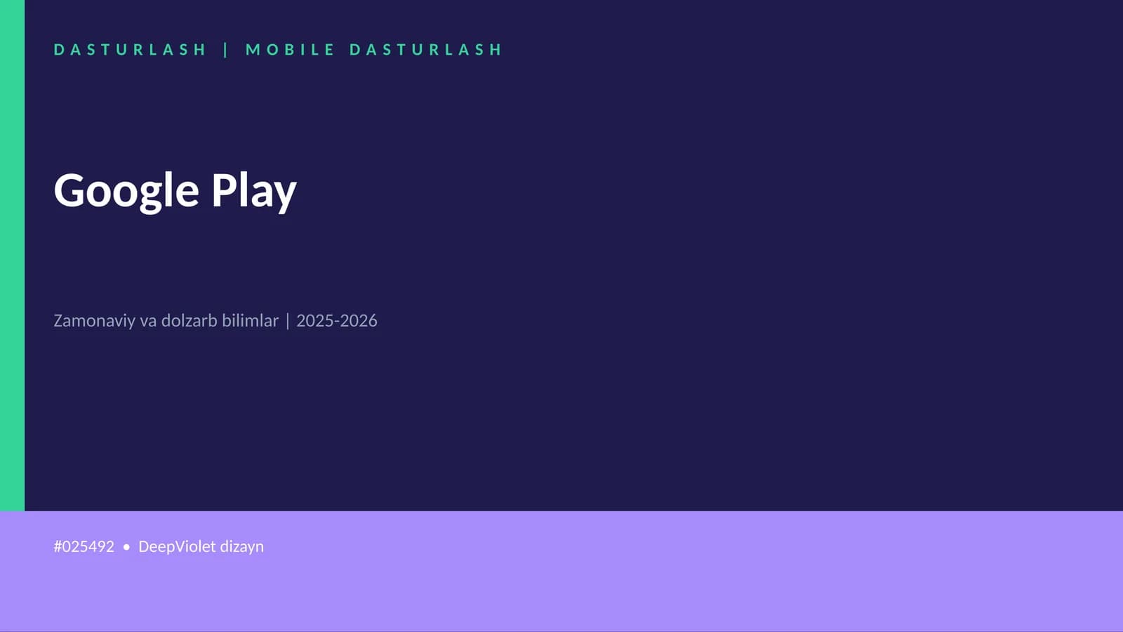 DASTURLASH | MOBILE DASTURLASH