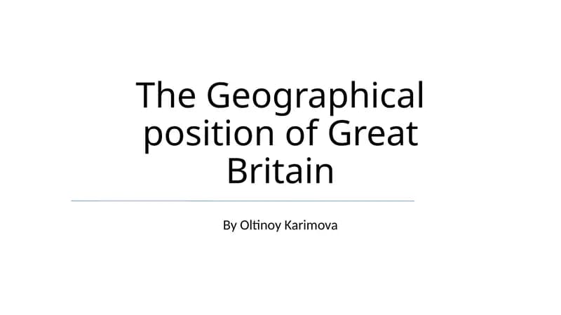 Geographical position of Great Britain