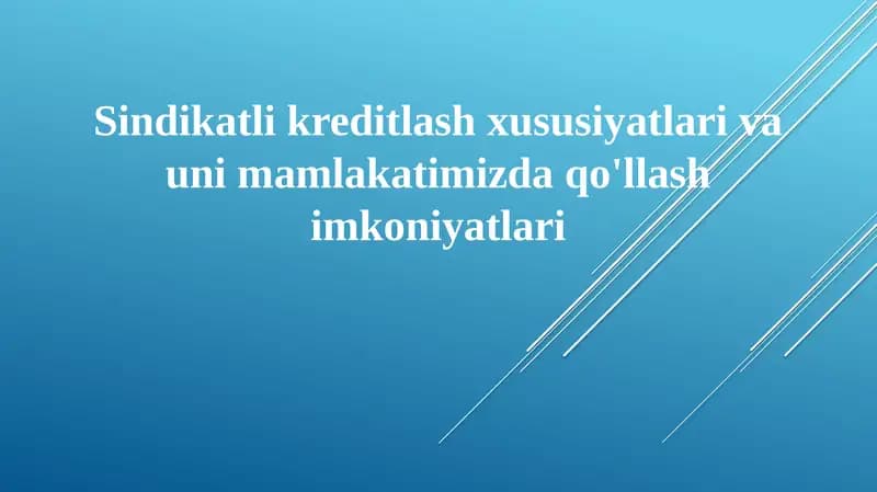 Sindikatlashtirilgan kreditlash