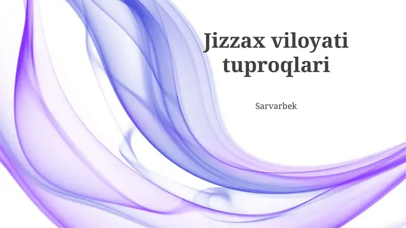 Jizzax viloyati tuproqlari