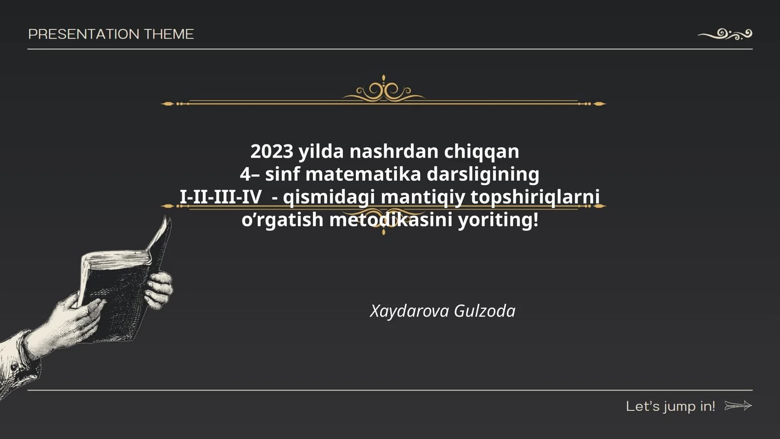 4– sinf matematika darsligi mantiqiy topshiriqlar metodikasi