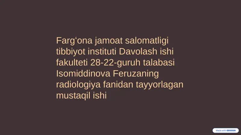 Jigar Kasalliklarini Nurli Tekshirish Usullari