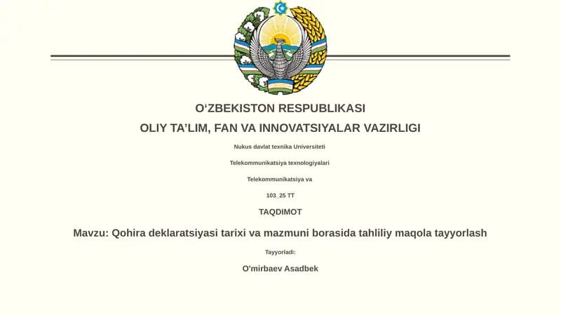 Qohira deklaratsiyasi
