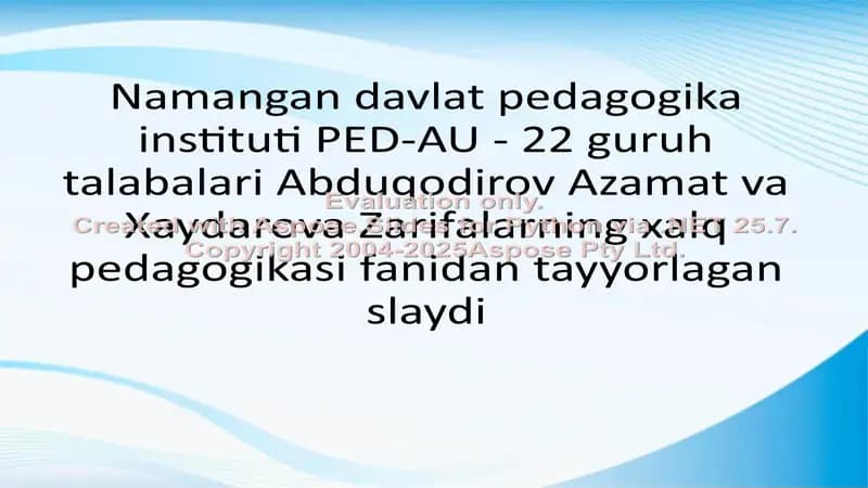 Xalq pedagogikasi