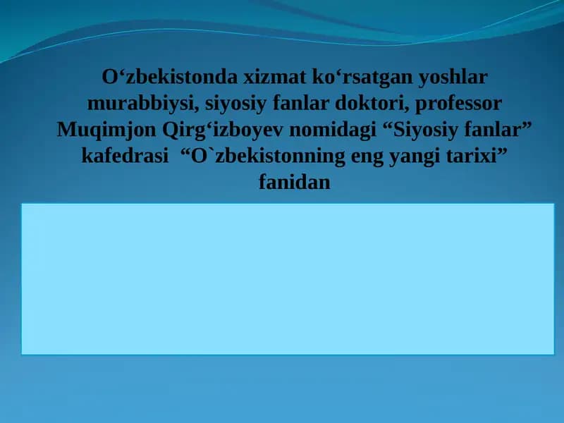 O‘zbekiston va jahon hamjamiyati