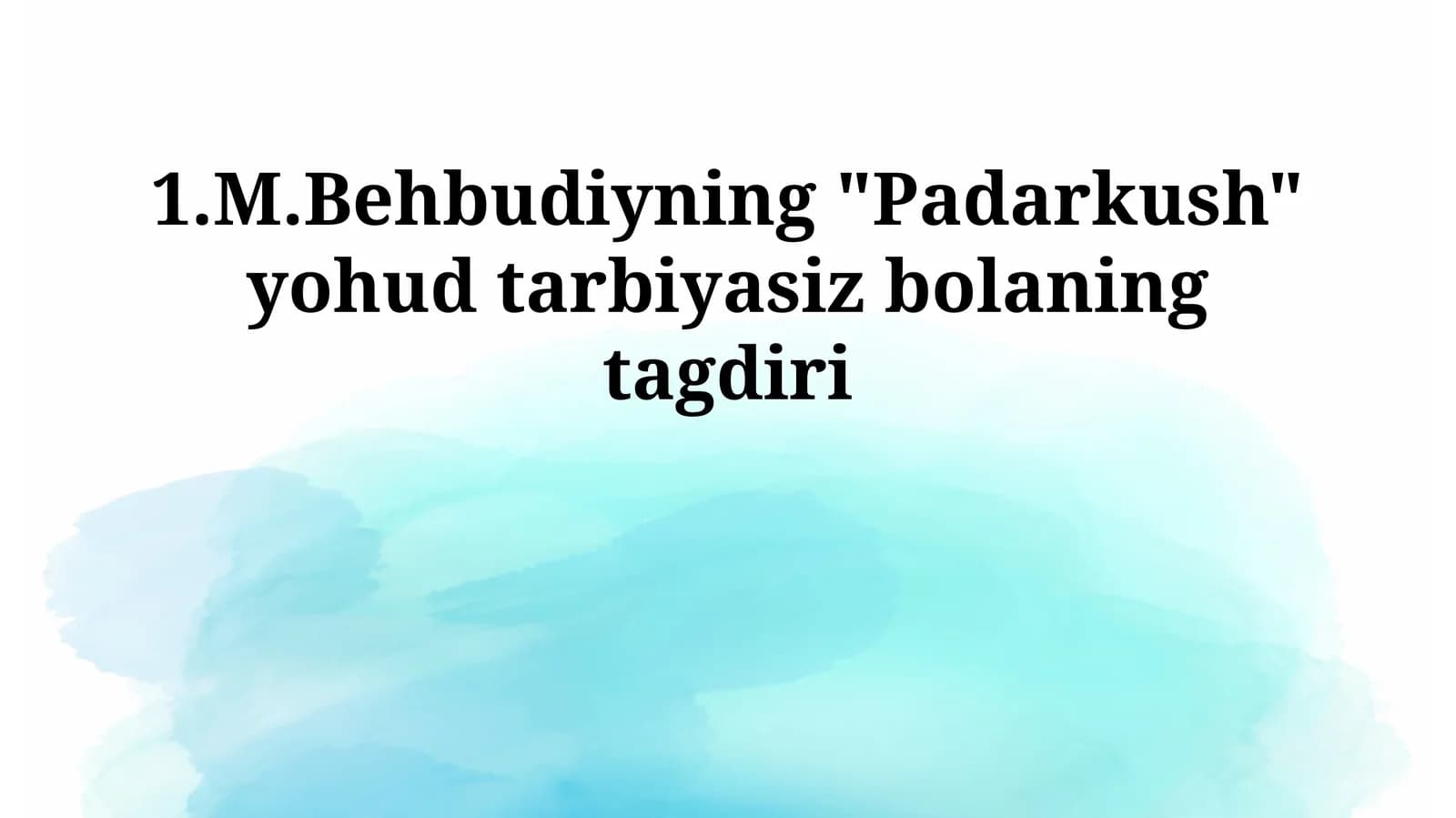 Asarning Zamonaviy Dolzarbligi