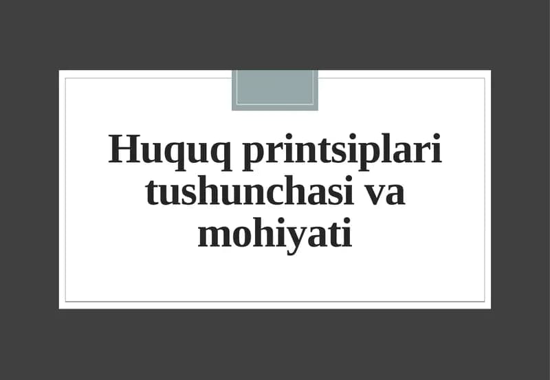 Huquqprintsiplaritushunchasivamohiyati