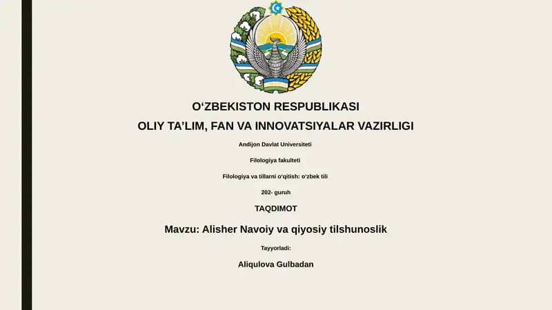 Alisher Navoiy va qiyosiy tilshunoslik