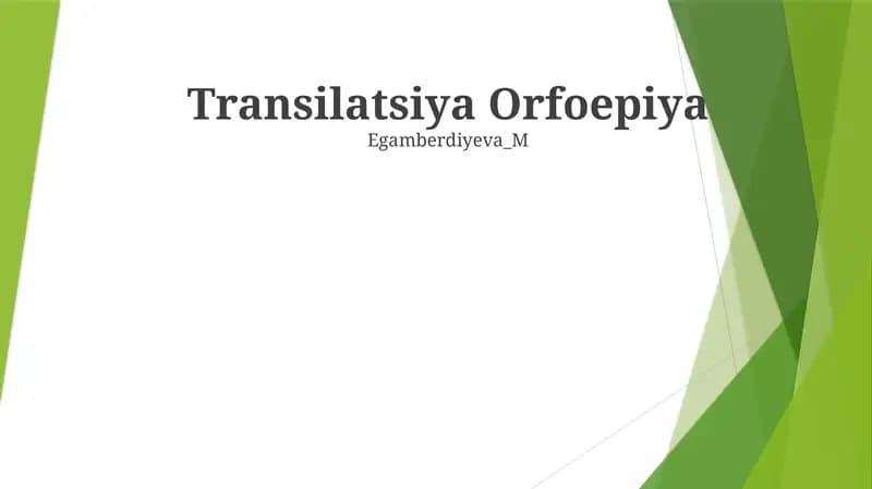Transilatsiya Orfoepiya