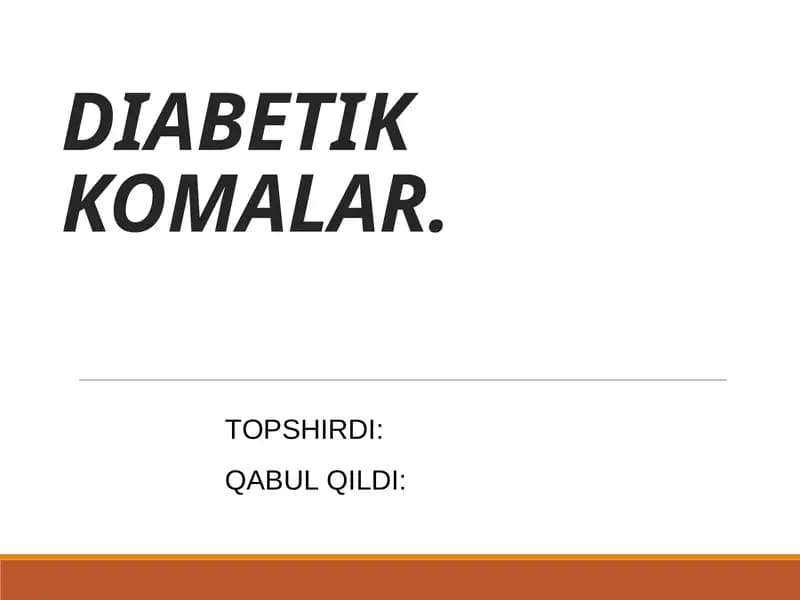 DIABETIK KOMALAR