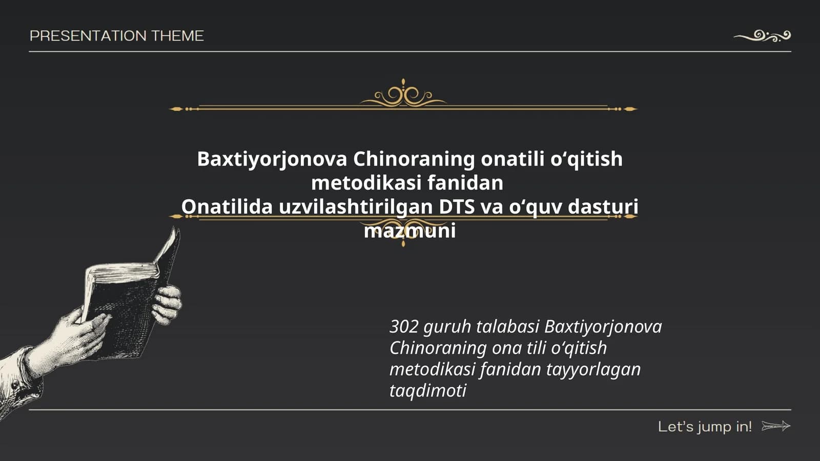 Baxtiyorjonova Chinoraning ona tili oʻqitish metodikasi