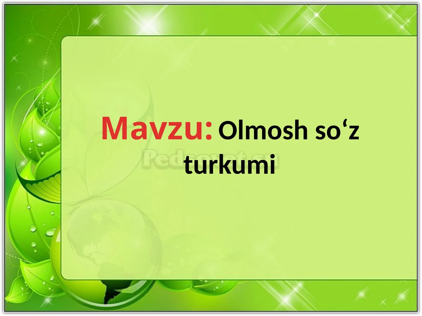 Olmosh so‘z turkumi