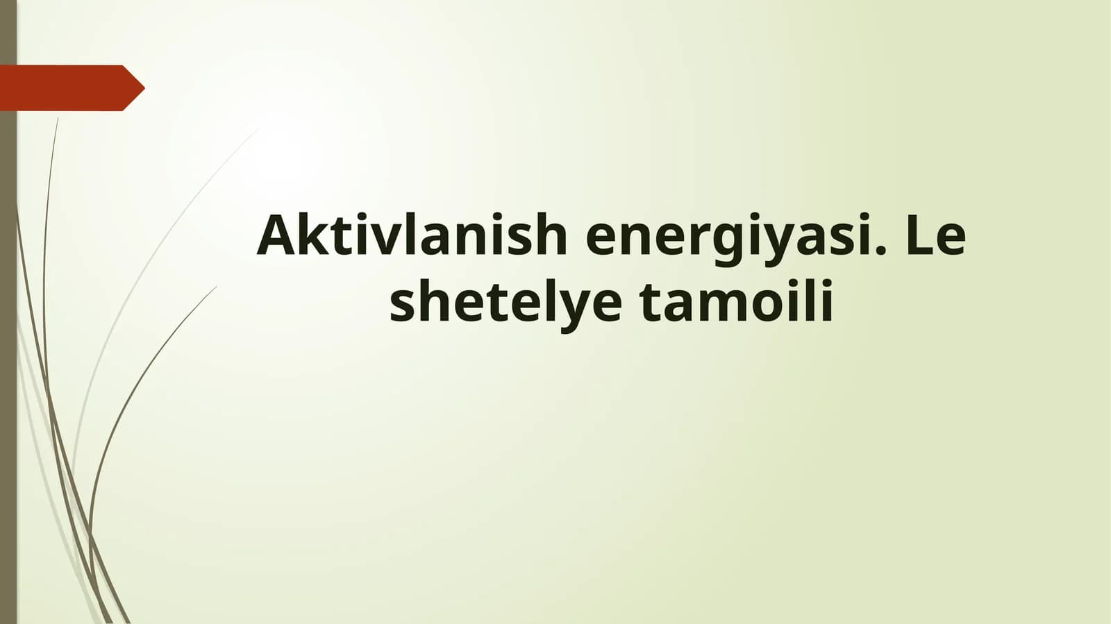 Aktivlanish energiyasi