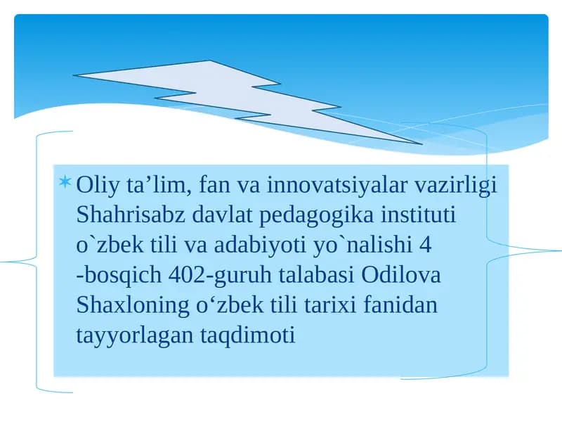 O‘zbek til tarixi