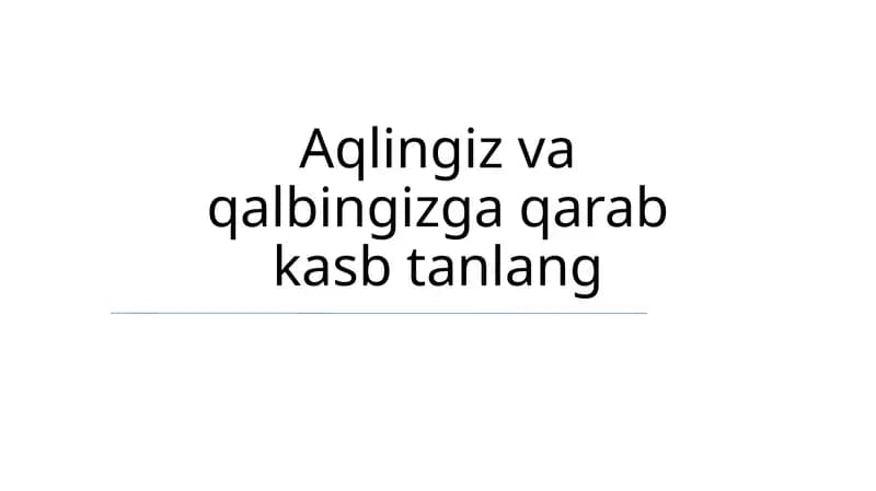 Kasb tanlash