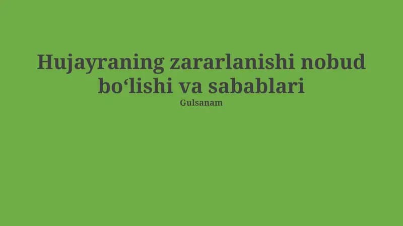 Mitoxondrial shikastlanishi va hujayra o'limining asosiy mexanizmlari