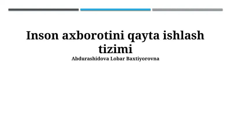 Inson axborotini qayta ishlash tizimi