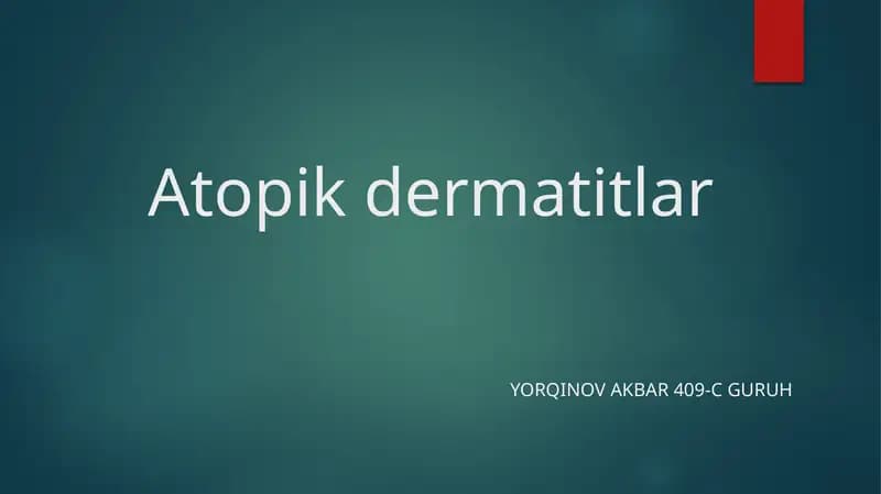 Atopikdermatitlar