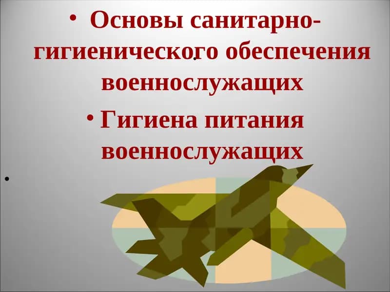 Основы санитарно-гигиенического обеспечения военнослужащих